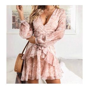 Summer Pink Floral Chiffon Dress! NWT!